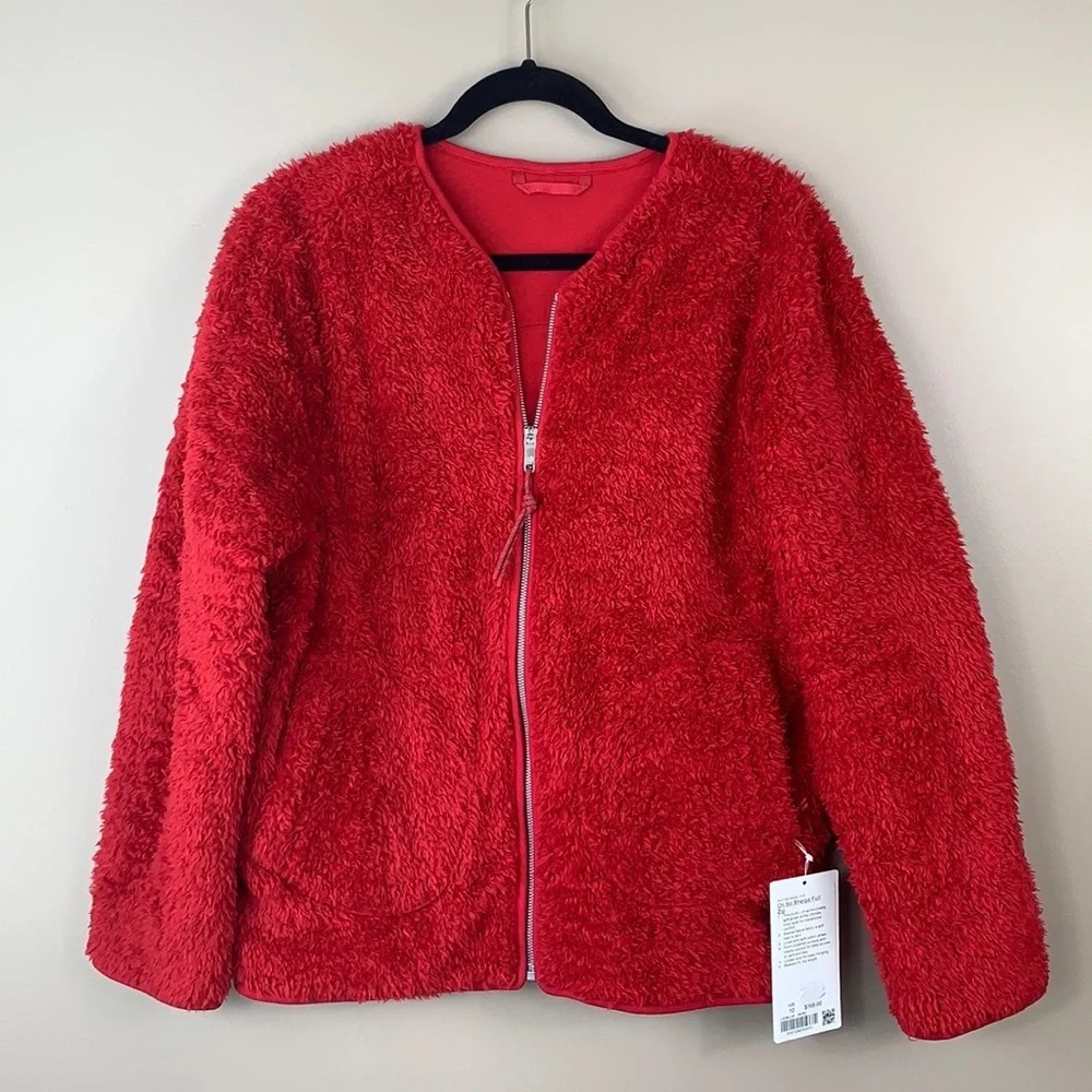 NWT Lululemon Red Oh So Sherpa Full Zip jacket 10